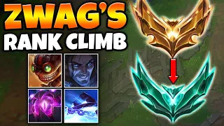 2 HOURS OF ZWAG DESTROYING GOLD ELO! (GOLD TO PLAT MID LANE CLIMB)