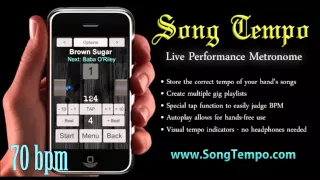 ★ 70 BPM ★ Metronome - 10 Minutes Click Track - www.SongTempo.com