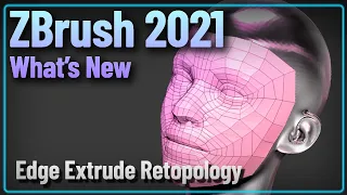 035 ZBrush 2021 ZModeler Edge Extrude Retopology Techniques