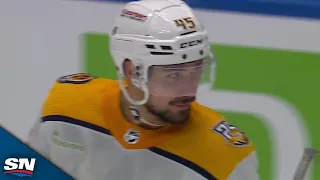 Predators' Alexandre Carrier Blasts Home Point Shot For Late Go-Ahead Goal