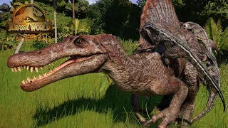 LOS VELOCIRAPTORES MATARON AL SPINOSAURUS! Zona B de Jurassic Park 3 Jurassic World Evolution 2