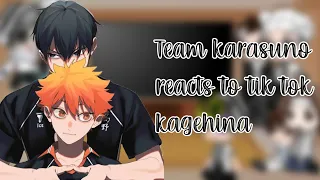 || Team karasuno reacts to tik tok kagehina || Cute + Soft Hinata