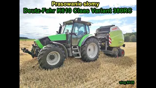 Prasowanie słomy Deutz K610 Claas Variant 380RC vlog #129