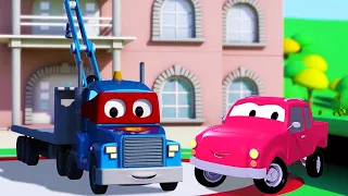 Transformák Karl a vyzvednout truck | Animák z prostředí staveniště s auty nákladními vozy pro děti