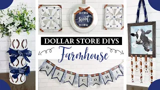 DOLLAR TREE DIYS ~ 5 Summer Farmhouse DIYS ~ Dollar Store DIY Home Decor Crafts ~ Blue & White Theme