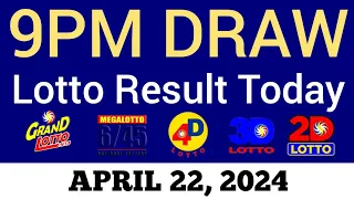 Lotto Result Today 9pm Draw April 22, 2024 Swertres Ez2 PCSO Live Result