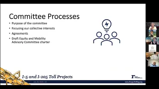 I-205 and I-5 Toll Projects' Equity and Mobility Advisory Committee meeting No. 2 — July 28, 2020