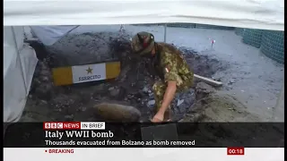 WWII bomb find prompts evacuations in Bolzano (Italy) - BBC - 28th September 2020