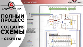 Полный процесс схемы электрощита. Siemens Logo. Диммеры. Контакторы. Кнопки. | KonstArtStudio