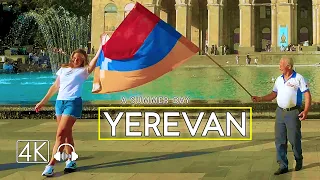 Walking Tour in Yerevan, Armenia, A Summer Day, July 7, 2023, 4K 60fps