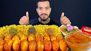 HUGE SPICY EGG CURRY | ASMR EATING SPICY EGG CURRY WITH KHICHURI MAKBUNG EATING SHOW | LOTS OF EGG