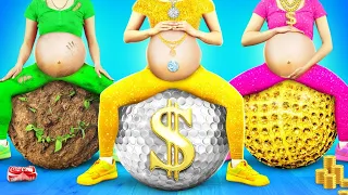 Embarazada Rica VS Pobre VS Mega Rica | Situaciones de Embarazo Épicas Caras VS Baratas por RATATA