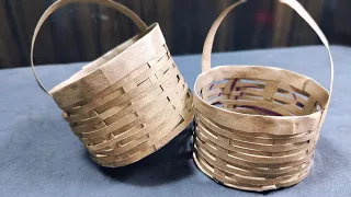 REALISTIC BASKET FROM CARDBOARD | DIY HANDMADE BASKET | BASKET FROM CARDBOARD | WASTE PAPER CRAFT