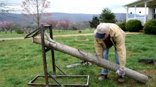 Homemade Steel SawBuck for cutting up logs and limbs safely.