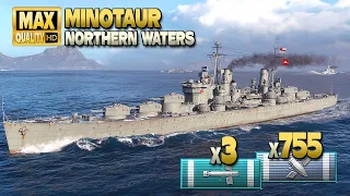 Cruiser Minotaur: Thriller on map Northern Waters - World of Warships