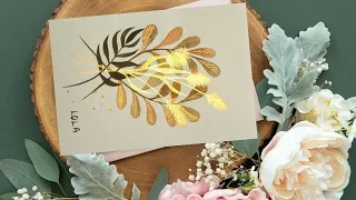 How to paint composition with simple leaves in watercolor