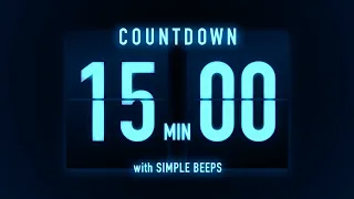 15 Minutes Flip Clock Timer / Simple Beeps 🔵