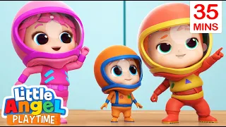 Baby John and Family Become Astronauts | Fun Sing Along Songs by Little Angel Playtime