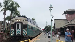 (Late Upload) Southbound Coaster arriving and departing Carlsbad Village in Carlsbad CA