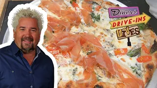 Guy Fieri Creates Burrata Truffle Pizza | Diners, Drive-ins and Dives with Guy Fieri | Food Network