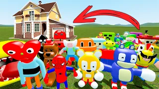 3D SANIC CLONES MEMES FAMILY VS HOUSES! (Garry's Mod)