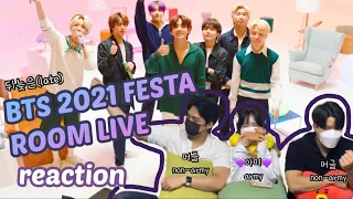 방탄소년단 2021 FESTA BTS ROOM LIVE 아미 + 머글 남사친 리액션 / army + non army reaction (Eng sub)