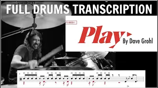 "PLAY" by Dave Grohl DRUMS TRANSCRIPTION