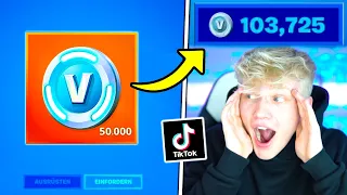 Ich teste VIRALE TikTok Life Hacks für GRATIS V-BUCKS! (sie funktionieren..)