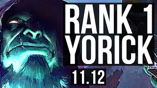 YORICK vs GNAR (TOP) | Rank 1 Yorick, 4/0/8, 1.4M mastery, Rank 16 | BR Challenger | v11.12