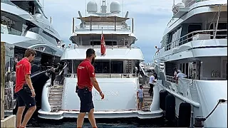 Arrival & a Tight Squeeze Docking of M/Y VAN-TOM 164 ft superyacht Monaco port @emmansvlogfr