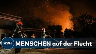 FEUER AUßER KONTROLLE: Waldbrände - Tausende fliehen vor Großbrand nahe Athen | WELT Thema