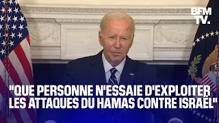 Opération "déluge d'Al-Aqsa" du Hamas sur Israël: la mise en garde de Joe Biden