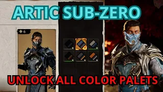 How to unlock all color palets for Artic Sub-Zero (MORE COLORS IN THE DESCRIPTION)