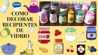 COMO DECORO RECIPIENTES DE VIDRIO PARA LA COCINA Y COMO PREPARAR GESSO CASERO l  PASO A PASO