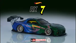 Mazda RX 7 Wide Body | Fitment | Interior and Airbrush Paint | Diecast Custom Hot Wheels