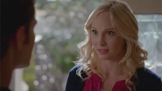 The Vampire Diaries 7x08 Caroline tells Stefan she is pregnant with Alaric's twins Josie and Lizzie