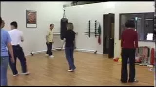 Yang Family Tai Chi practice left heel kick to parry block and punch