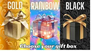 Choose your gift 🎁3 gift box challenge | Gold, Rainbow $ Black ELIGE TU REGALO #chooseyourgift #gift