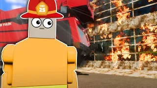 LEGO FIREFIGHTERS FIGHT FIRES! - Brick Rigs Multiplayer Gameplay - Firefighter Rescue Roleplay