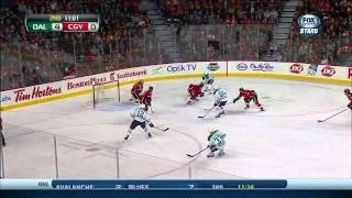 Tyler Seguin wrist shot goal 4-0. Hat trick. Dallas Stars vs Calgary Flames 11/14/13 NHL Hockey.