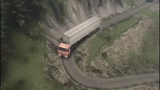 Spintires® #truckrescue #truckvideos #truckdriver 30 Tons Heavy Loaded Truck Failed to Drive Up Hill