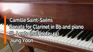 Piano Part - Saint-Saëns, Clarinet sonata, Op.167, III. Lento, Half note= 44