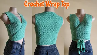 How to Crochet wrap top/front or back tie