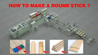 How to make a round stick ? Wood Stick Making Production Line I Mop Rod Production Line