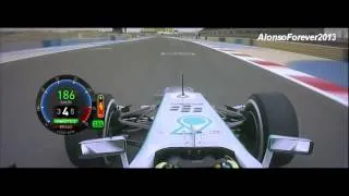 F1 Bahrain GP 2013 - Nico Rosberg Pole Position Lap    Onboard