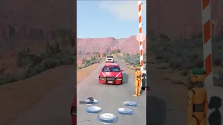 cars 3 bollards barrier crashGame, crash, crashtest, beamng, carcrash, beamngdrive,