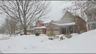 BLIZZARD SNOW STOEM in Toronto Suburbs GTA Middle-Class Homes Neighborhood Walk 4K storm video