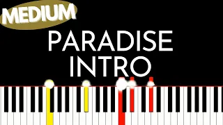 Coldplay – Paradise (Live 2012 from Paris) intro Medium piano tutorial
