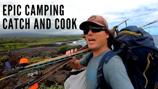 Spearfishing Hawaii Epic Camping, Fishing, and Three Prong, Catch and Cook
