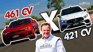 CAMARO x A45 AMG na Volta Rápida com Rubinho! V8 raiz contra o 2.0 mais potente DO MUNDO | VR #221